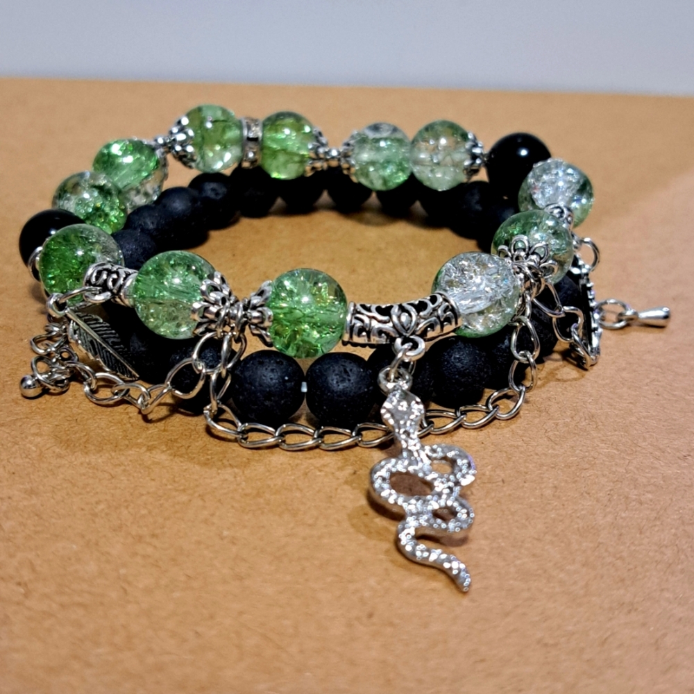 Beaded Charm Bracelet Set